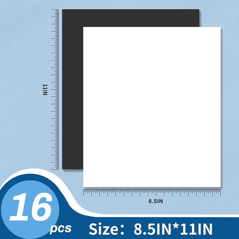 TZSTARJIMAG Magnetic Sheets with Adhesive Backing,8.5" x 11"(Pack of 16),30 mil Thick Cuttable Flexible Magnet Sheets for DIY Crafts,Photos and Stickers,Magnetic Paper with Strong Self Adhesive - Image 2